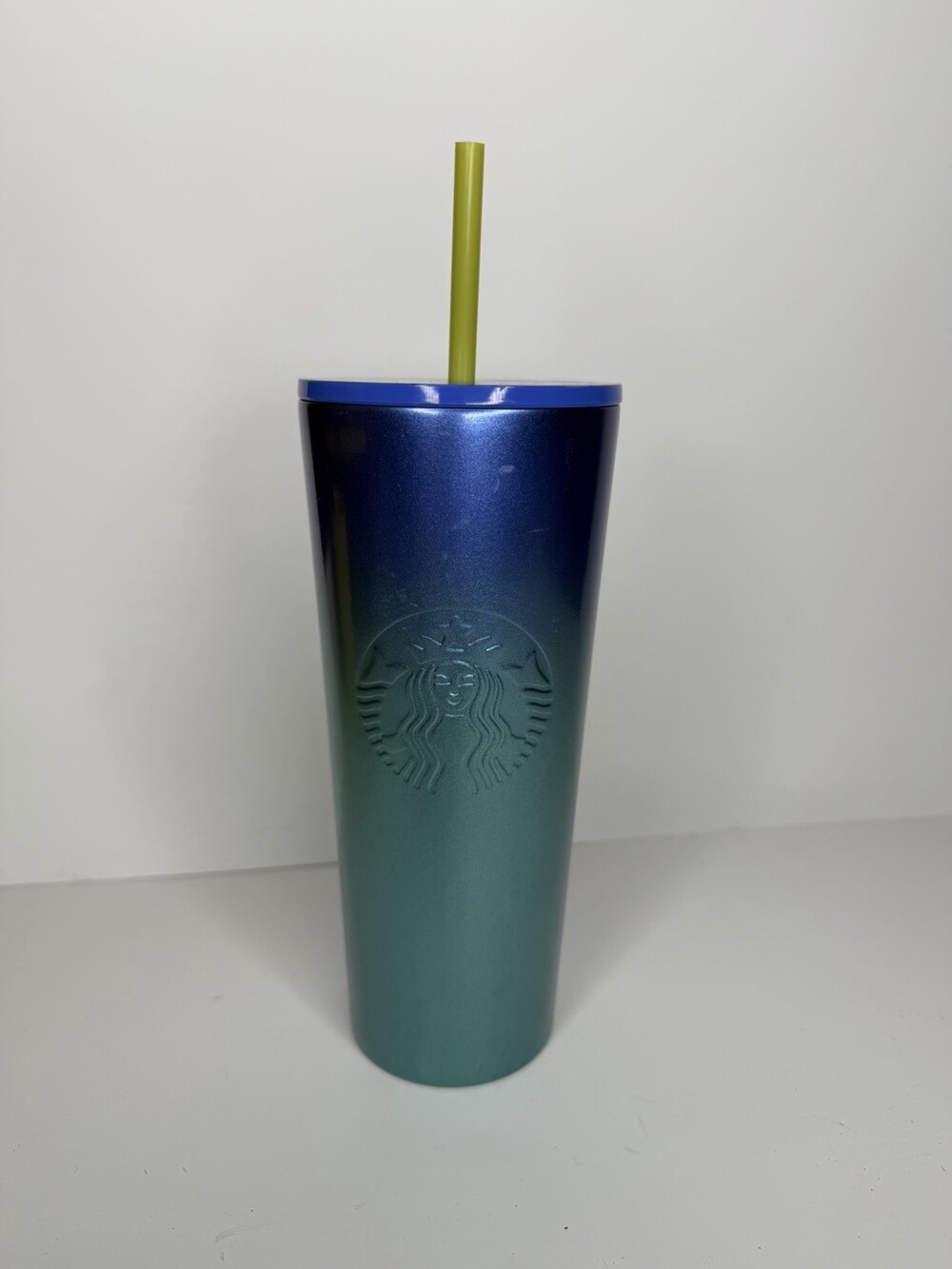 Starbucks Hawaii Ombre Blue Turtle Stainless Steel Tumbler Cup Lid Straw 24 oz
